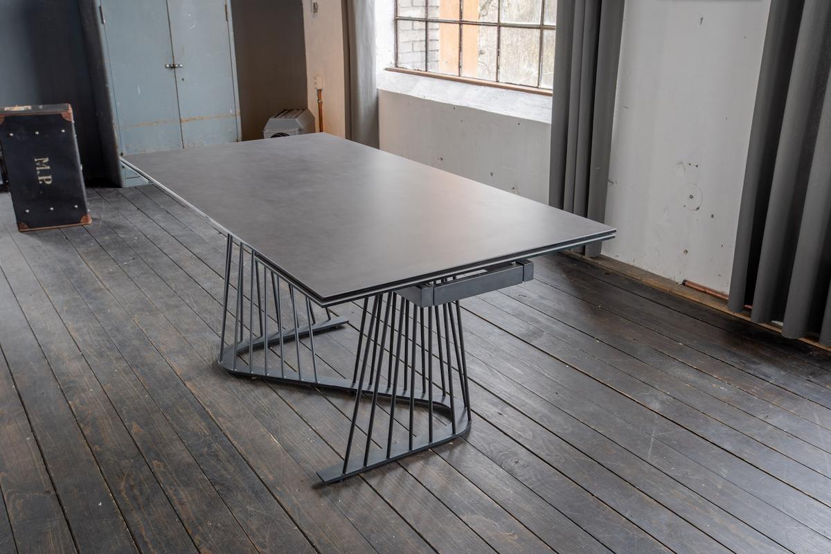 AUSZIEHTISCH ELOISE Schwarz Metall, Glas - Schwarz, Metall (90/180/76cm) - KAWOLA