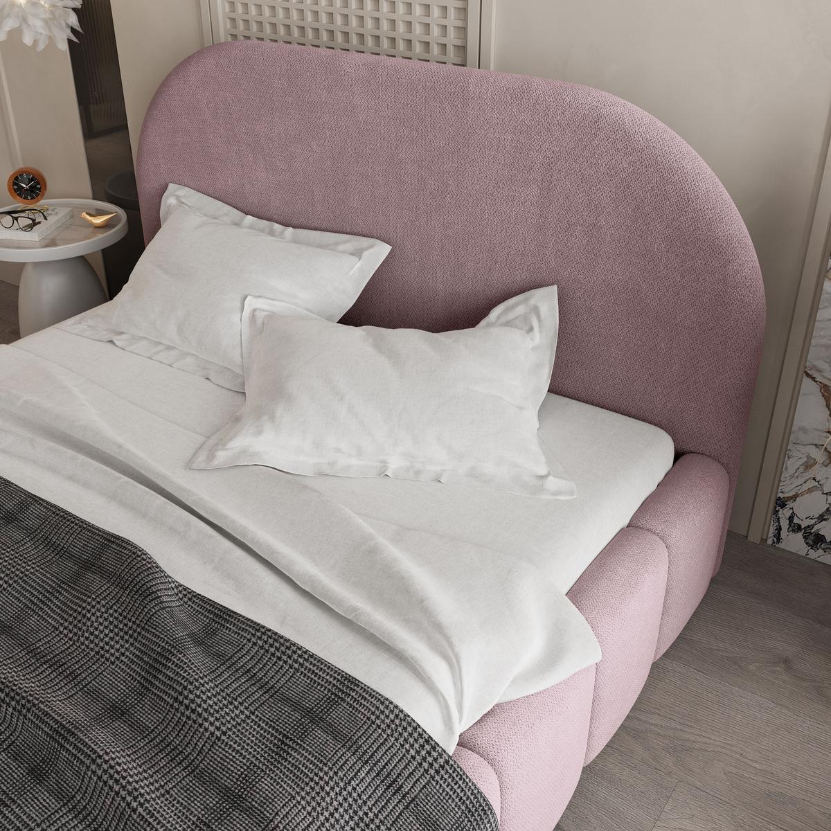POLSTERBETT FLUSSO 120x200 cm mit Bettkästen - Rosa - Rosa, Holz (120/200cm) - MASSENO