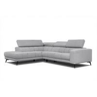 ECKSOFA MORELLO 5-Sitzer, silberfarben - Silberfarben/Schwarz, Holzwerkstoff/Textil (158/269cm) - Wozimo