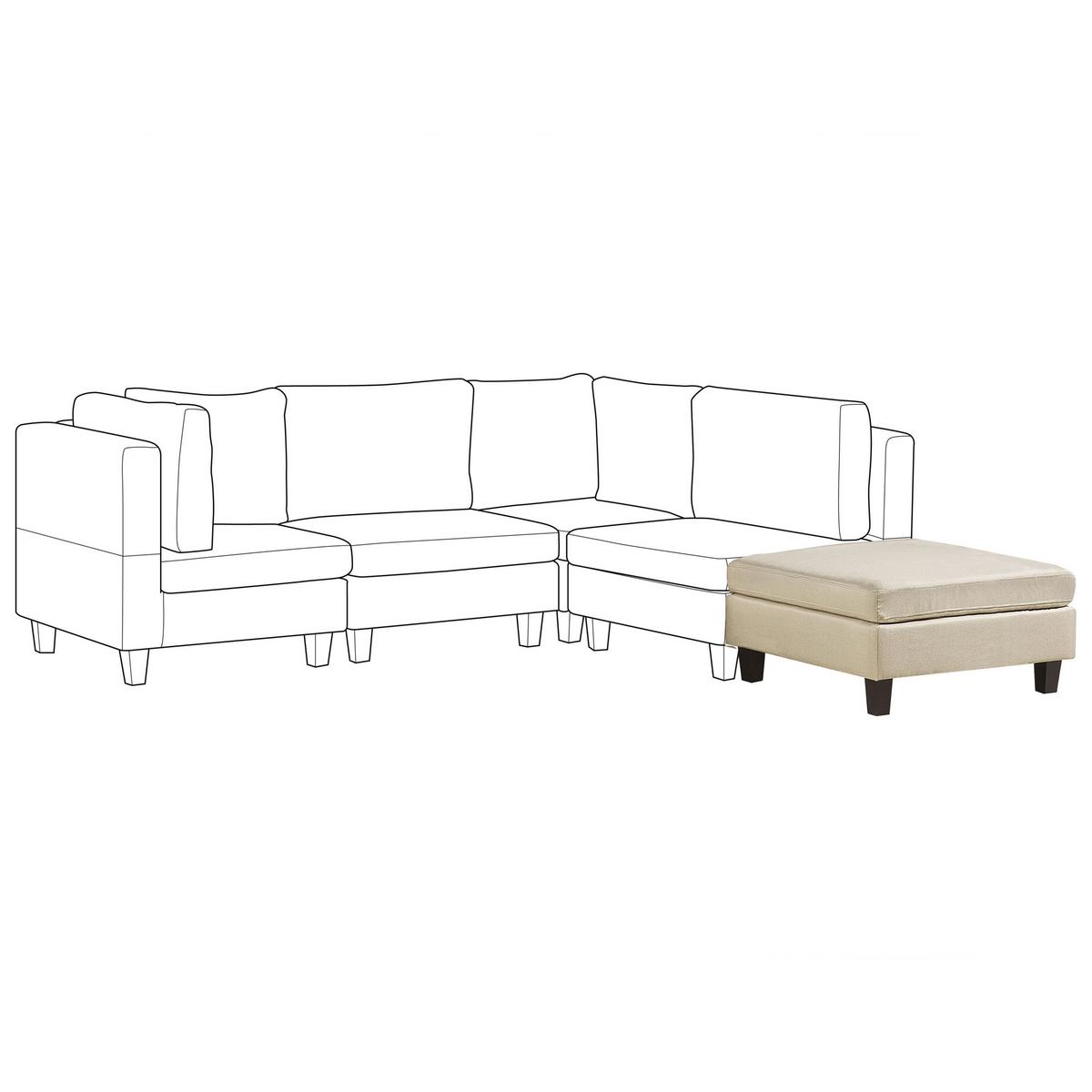 OTTOMANE Fevik 76/76/39 cm - Beige, Kunststoff/Textil (76/39/76cm) - Beliani