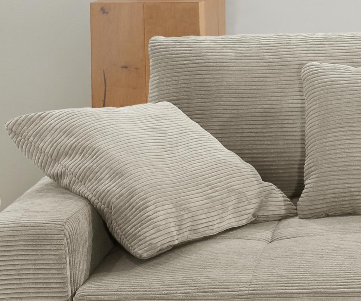 BIG-SOFA mit 2 Bettkästen, viel Stauraum, B274/T113/H84 cm, Liegefläche 103x241 cm, Cord Beige Grau / 15263 - Greige/Beige, Kunststoff/Textil (284/84/113cm) - luma-home
