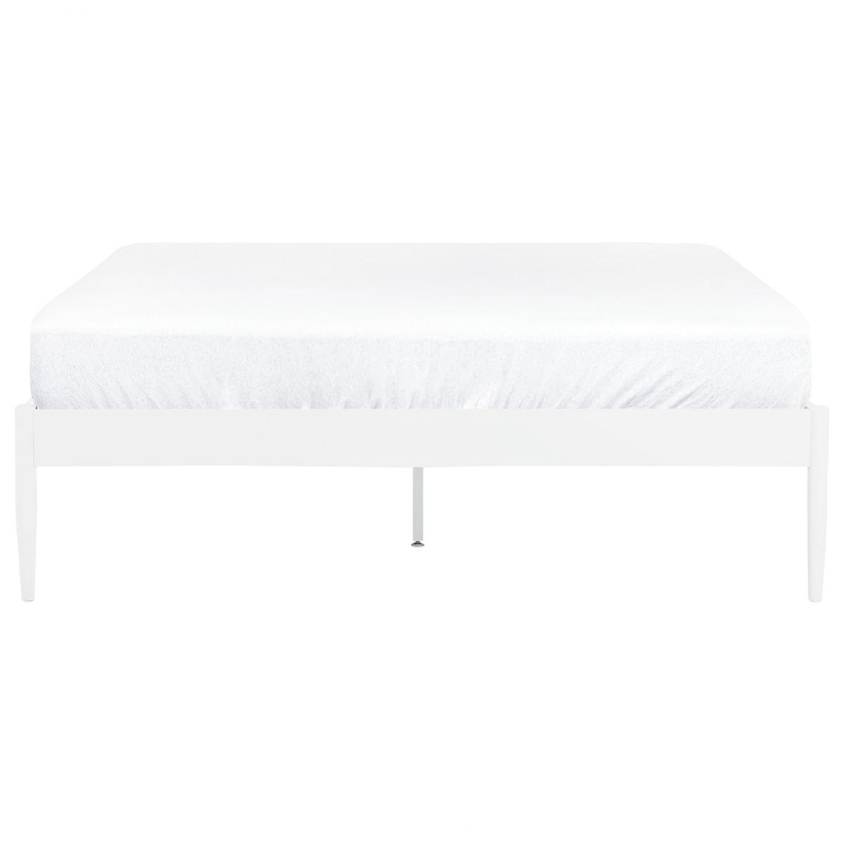 BETT mit Lattenrost 160x200 cm Weiß Vaurs - Weiß, Metall (160/200cm) - Beliani