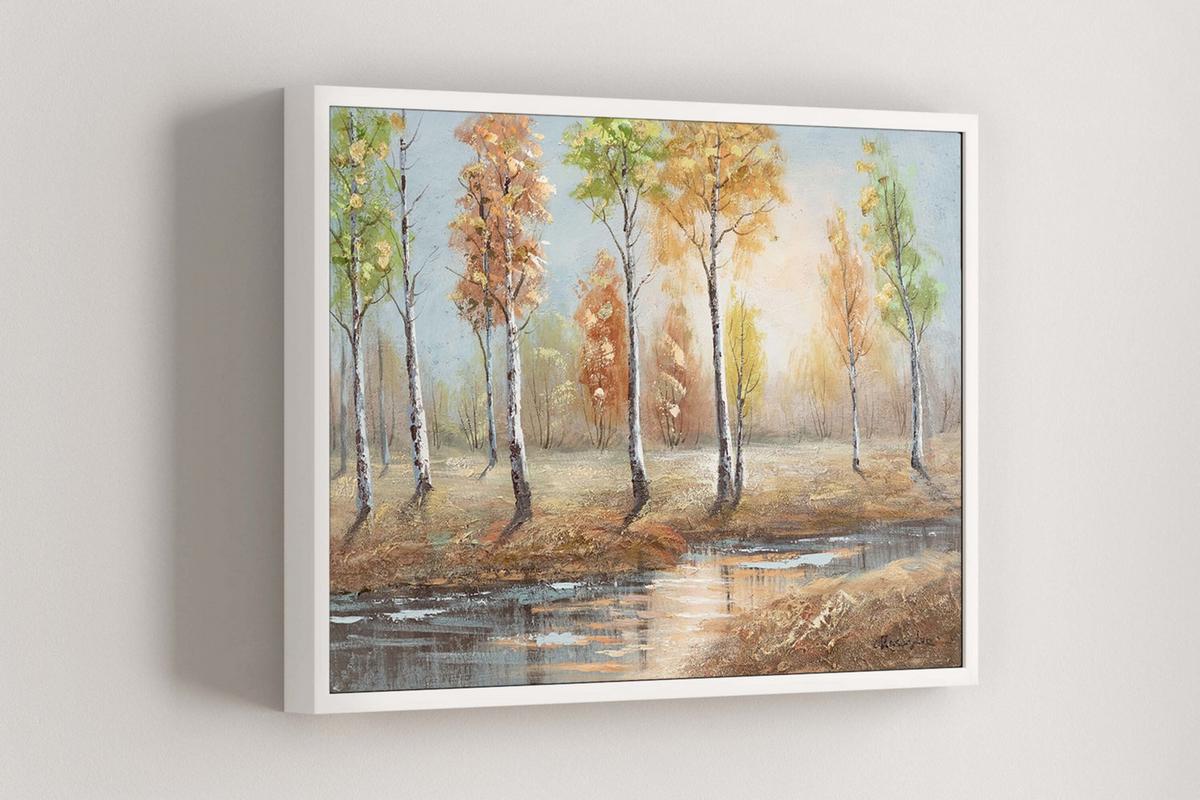 ACRYLBILD HANDGEMALT 90/60 cm - Goldfarben/Kupferfarben, Holz/Textil (90/60cm) - KUNSTLOFT