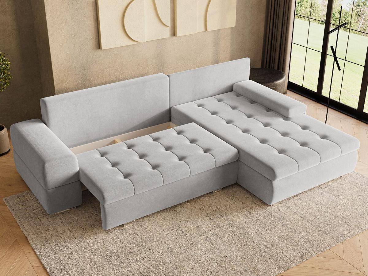 ECKSOFA Sonia Grau - Silberfarben/Grau, Holz/Textil (310/210cm) - Graingold