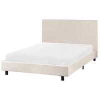 BETT mit Lattenrost 120/200 cm Stoff Beige Albi - Beige, Textil (120/200cm) - Beliani