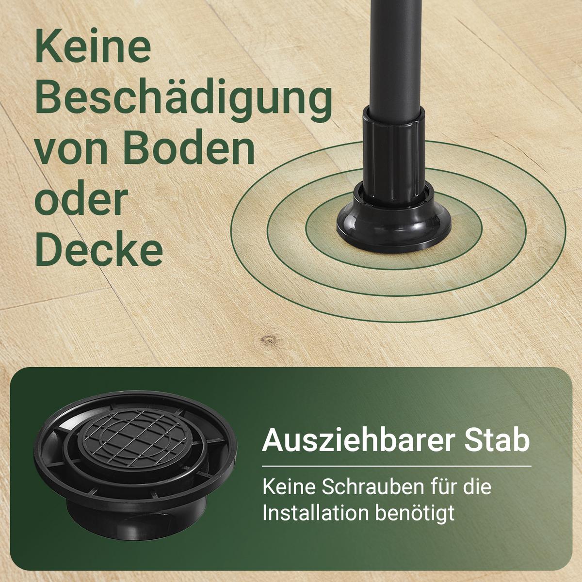 TELESKOP KLEIDERSTÄNDER Schwarz, B(75–126) × H(200–295) cm - Schwarz, Kunststoff (126/295/1cm) - SoBuy