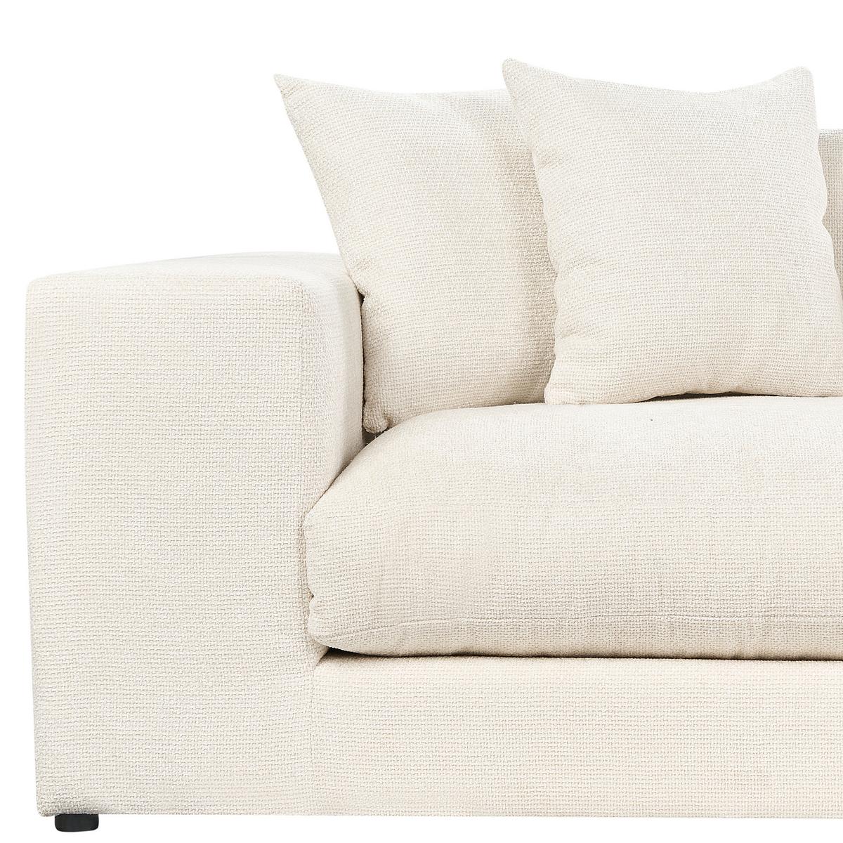 3-SITZER-SOFA cremeweiß mit Kissen Glorvika II - Weiß, Textil (240/58/120cm) - Beliani