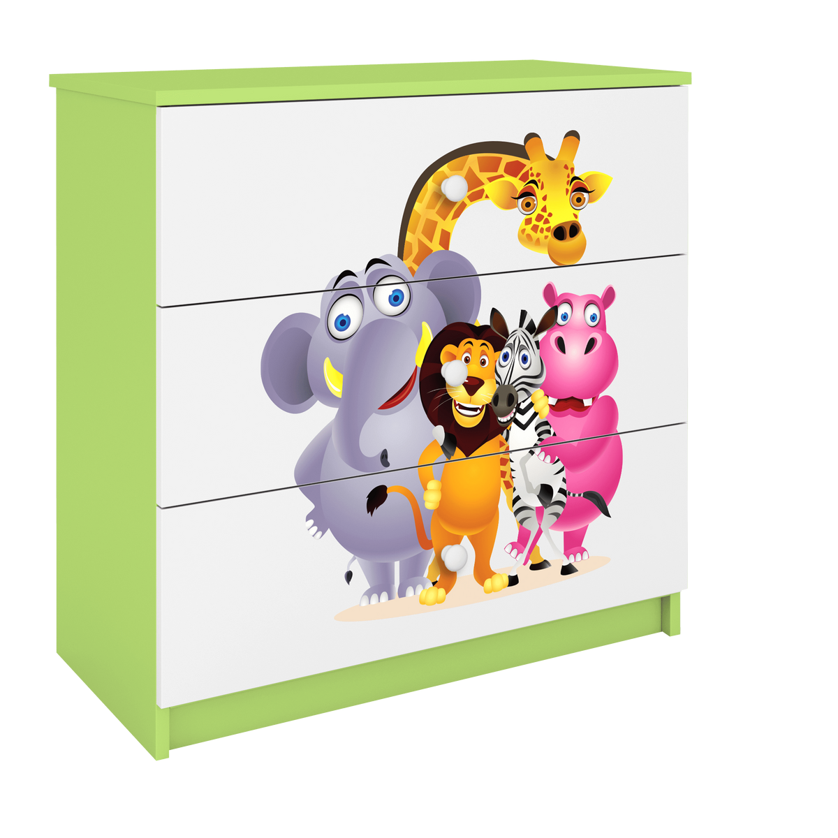 KOMMODE Babydreams ZOO 81/81/41 - Grün, Holzwerkstoff (81/81/41cm) - RAUMHIRSCH FURNITURE