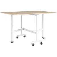 KLAPPTISCH Spanplatte Stahl Eiche-weiß - Eichefarben/Weiß, Holzwerkstoff/Metall (120/80/73cm) - HOMCOM