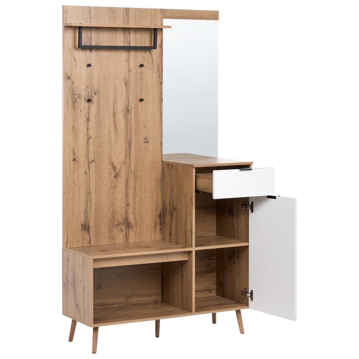 FLUR-SET Hellbraun Dorval - Hellbraun/Braun, Holzwerkstoff (94/190/38cm) - Beliani