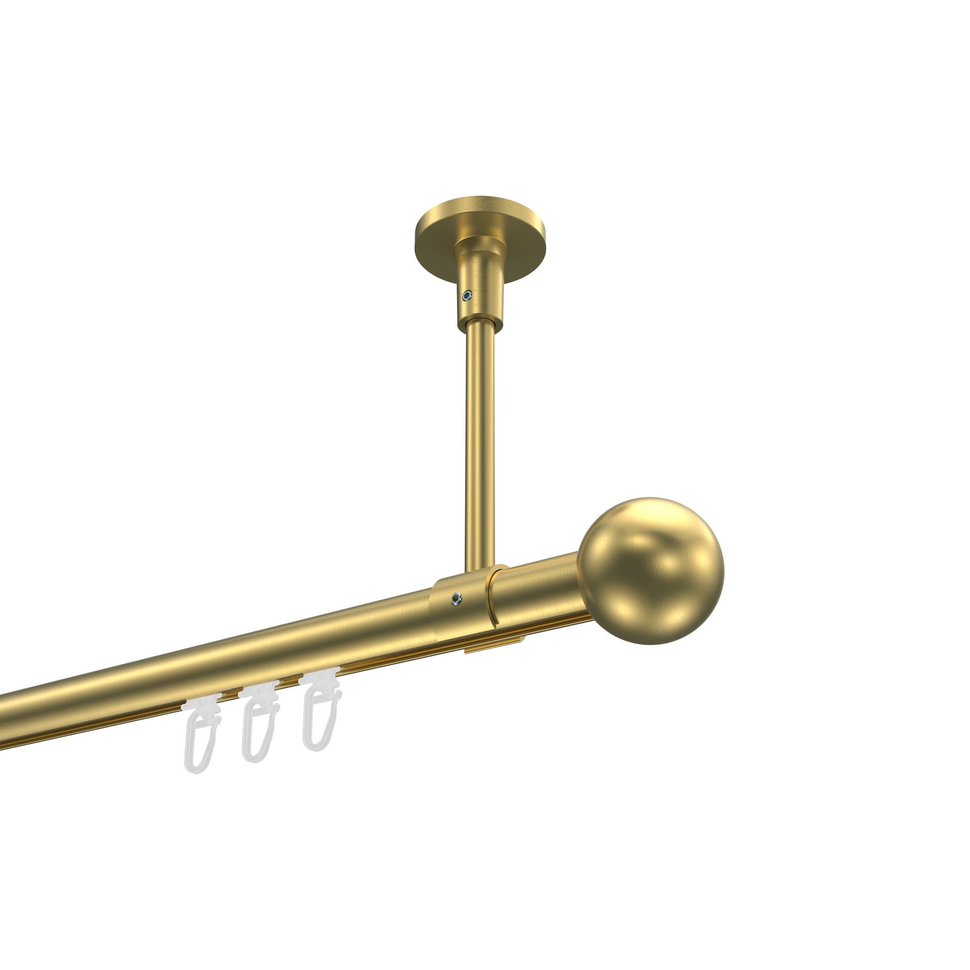 GARDINENSTANGE INNENLAUF Sonette Luino 160 cm, 1-läufig, 20 mm Ø Messing-Optik - Messingfarben, Metall (160cm) - INTERDECO