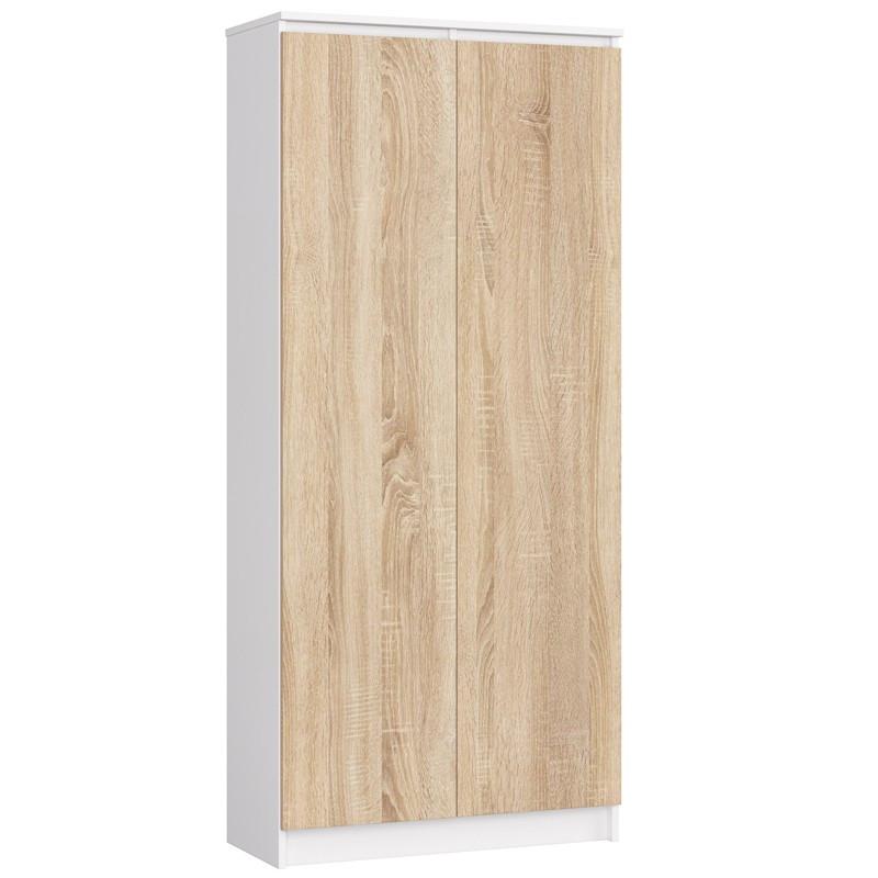STANDREGAL Weiß, Eiche Sonoma 180/80/35 - Weiß, Holzwerkstoff (80/180/35cm) - RAUMHIRSCH FURNITURE