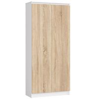STANDREGAL Weiß, Eiche Sonoma 180/80/35 - Weiß, Holzwerkstoff (80/180/35cm) - RAUMHIRSCH FURNITURE