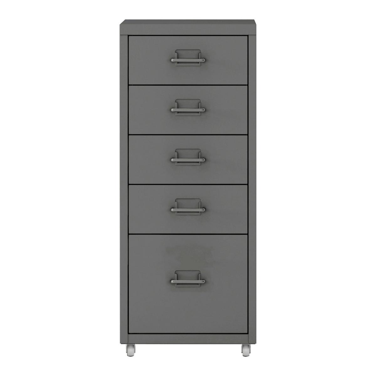 ROLLCONTAINER Kökar - Grau, Metall (28/69/41cm) - [en.casa]