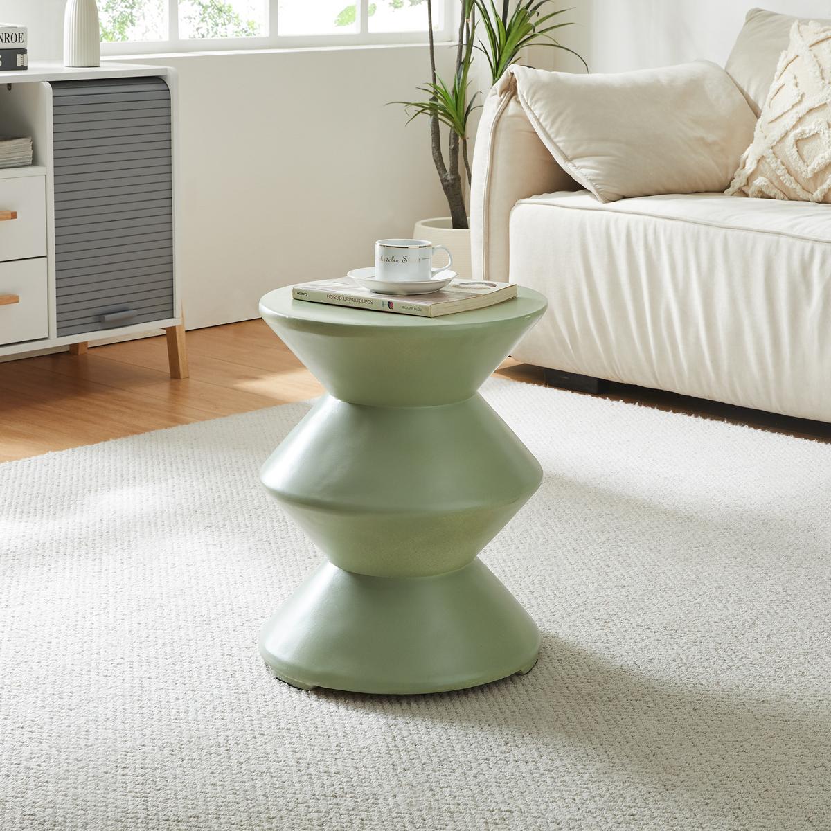 BEISTELLTISCH Kyppeslo - Mintgrün, Stein (36.5/36.5/47cm) - [en.casa]