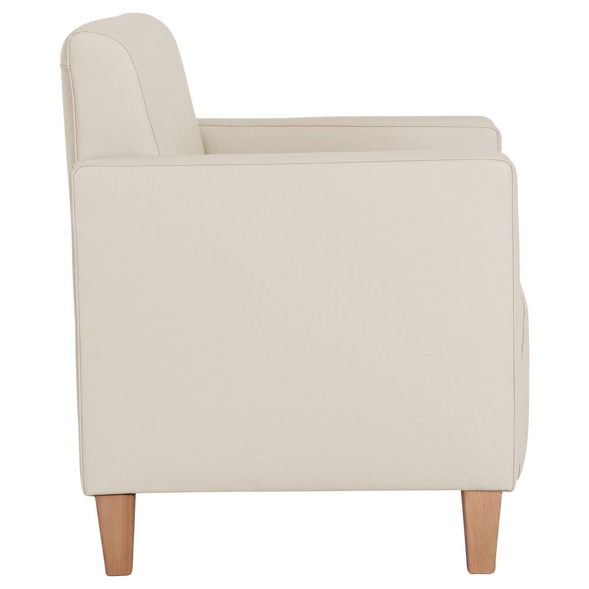 SESSEL Karol Bezug Kunstleder Buche natur / beige - Weiß, Kunststoff (71/81/70cm) - 58aufmkessel
