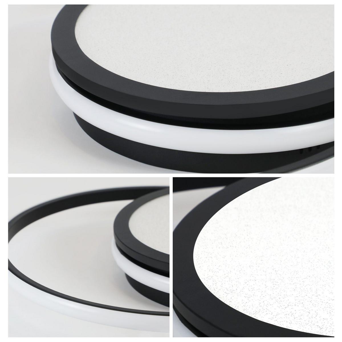 LED-DECKENLEUCHTE Bruno 47/47/7 cm - Schwarz, Metall (47/47/7cm) - Nettlife