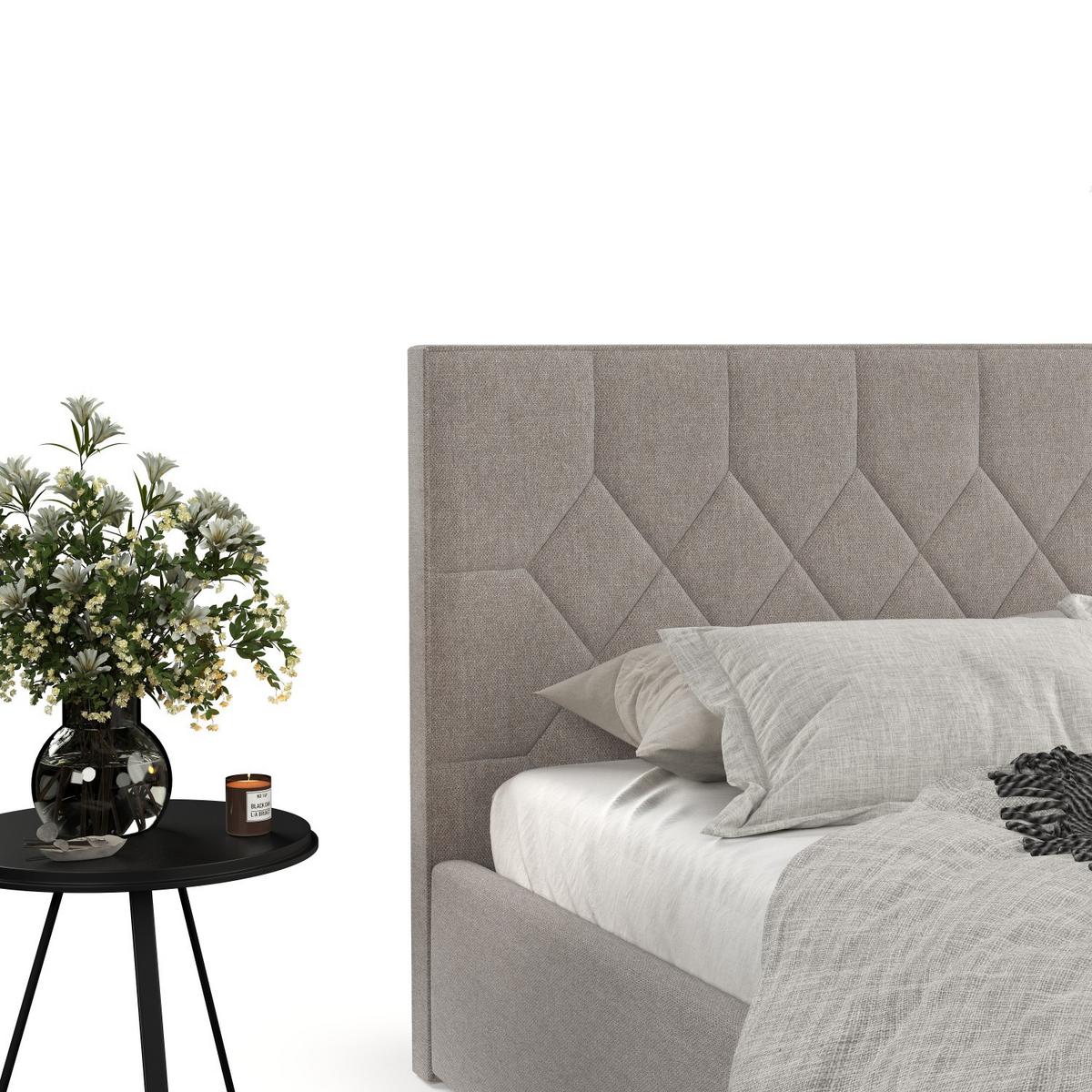 POLSTERBETT Brisa 160/200 cm Beige im Asti Stoff - Beige/Schwarz, Holz/Holzwerkstoff (160/200cm) - AltaBeds