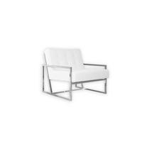 LOUNGESESSEL Duban Weiß Bouclé-Stoff - Silberfarben/Weiß, Holz/Textil (84/81/89cm) - S-Style Möbel