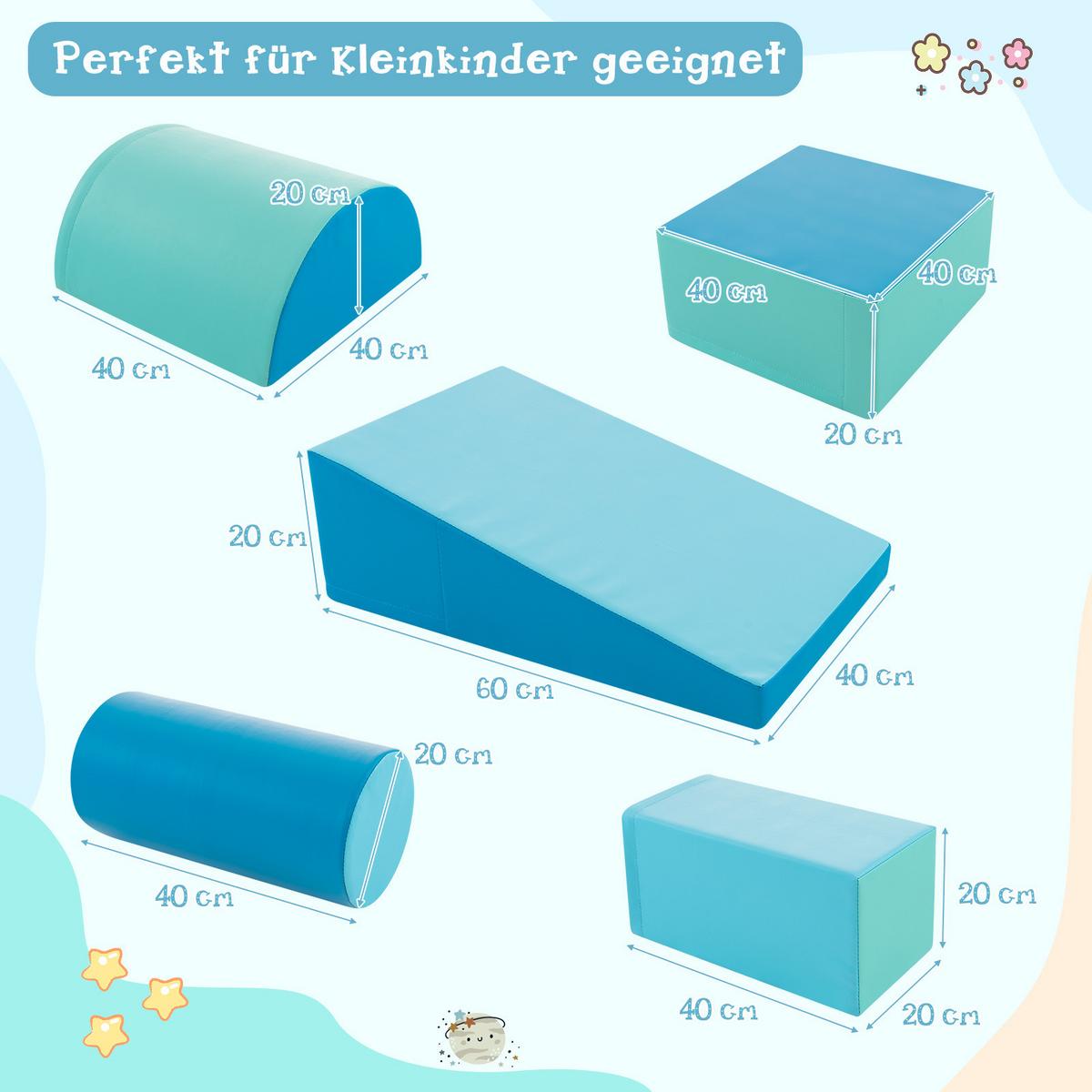SCHAUMSTOFFBLOCK Marineblau (5-teilig) - Dunkelblau, Kunststoff (40/20/40cm) - COSTWAY