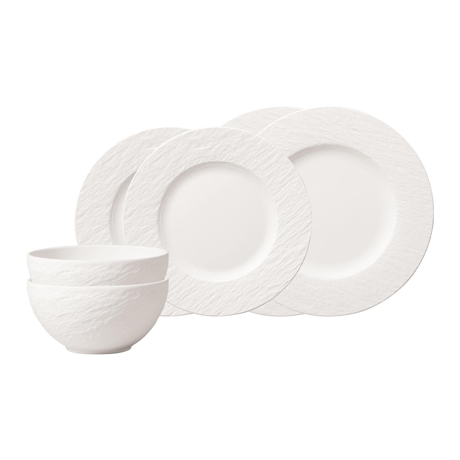 BASIC-SET Manufacture Rock Blanc weiß 6-tlg. - Weiß, Keramik (2/2/2cm) - Villeroy & Boch