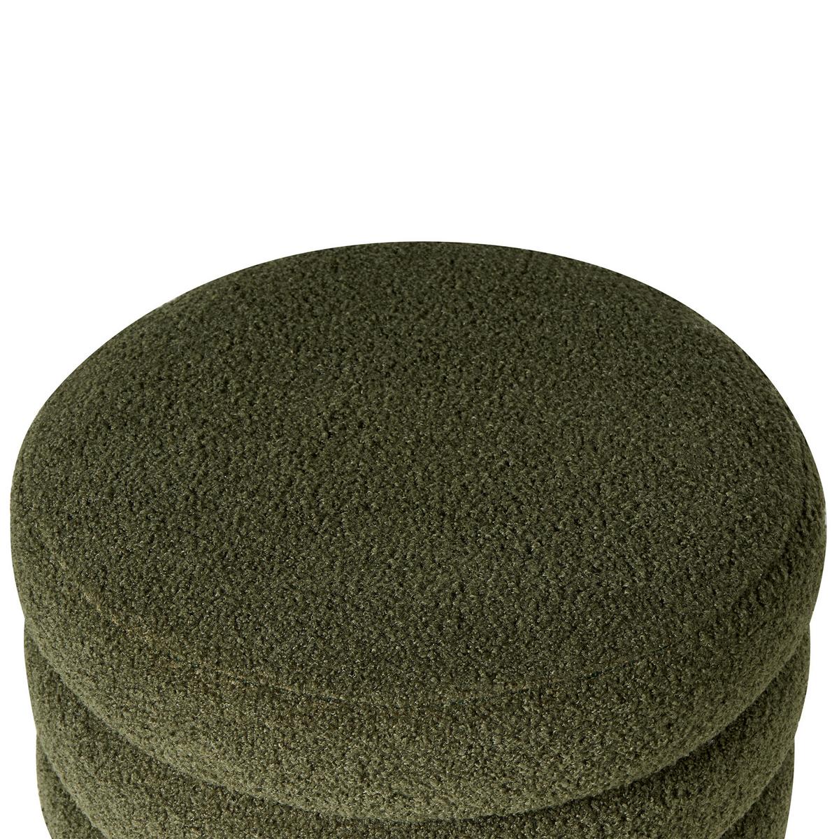 POUF Bouclé Grün Chilly - Goldfarben, Metall (42/41/42cm) - Beliani