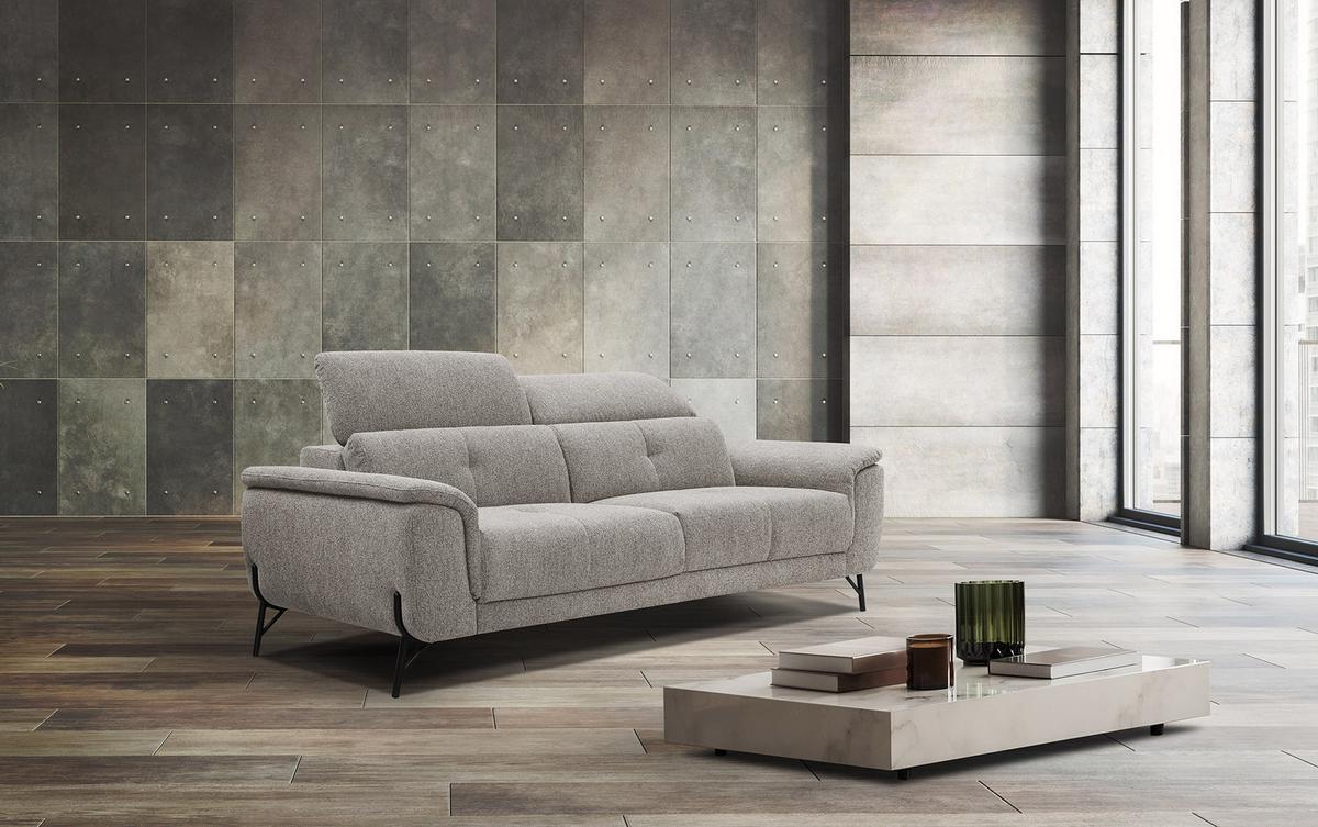 SOFA AVENA 3-Sitzer, taupe - Taupe, Holzwerkstoff/Textil (204/80/108cm) - Wozimo