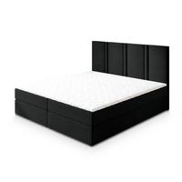 BOXBETT LARIO 180x200 cm mit Matratze und Topper - Schwarz - Schwarz, Holz (180/200cm) - MASSENO