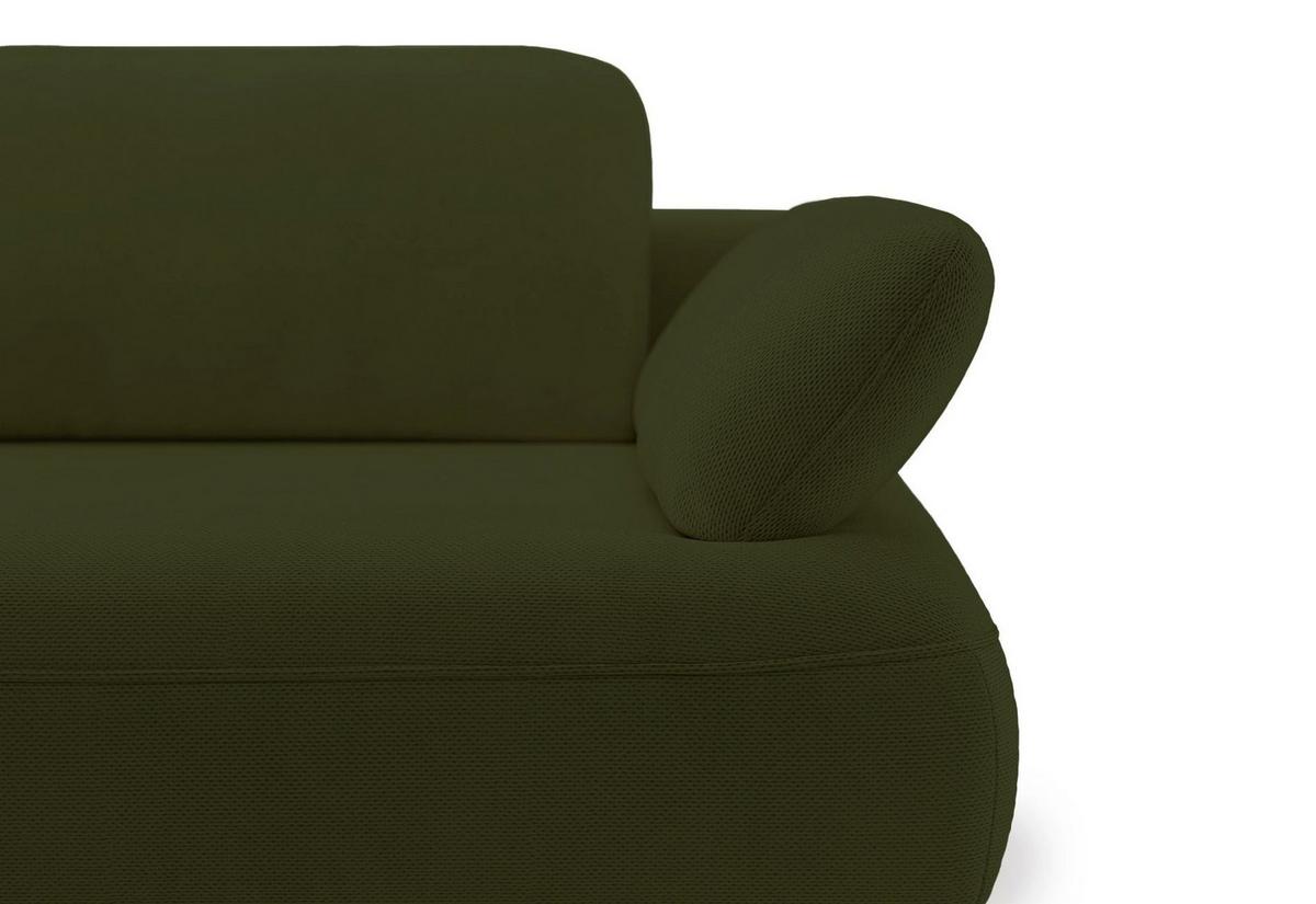 ECKSOFA Avolla Olivgrün links - Schwarz/Olivgrün, Textil/Metall (284/186cm) - Selsey
