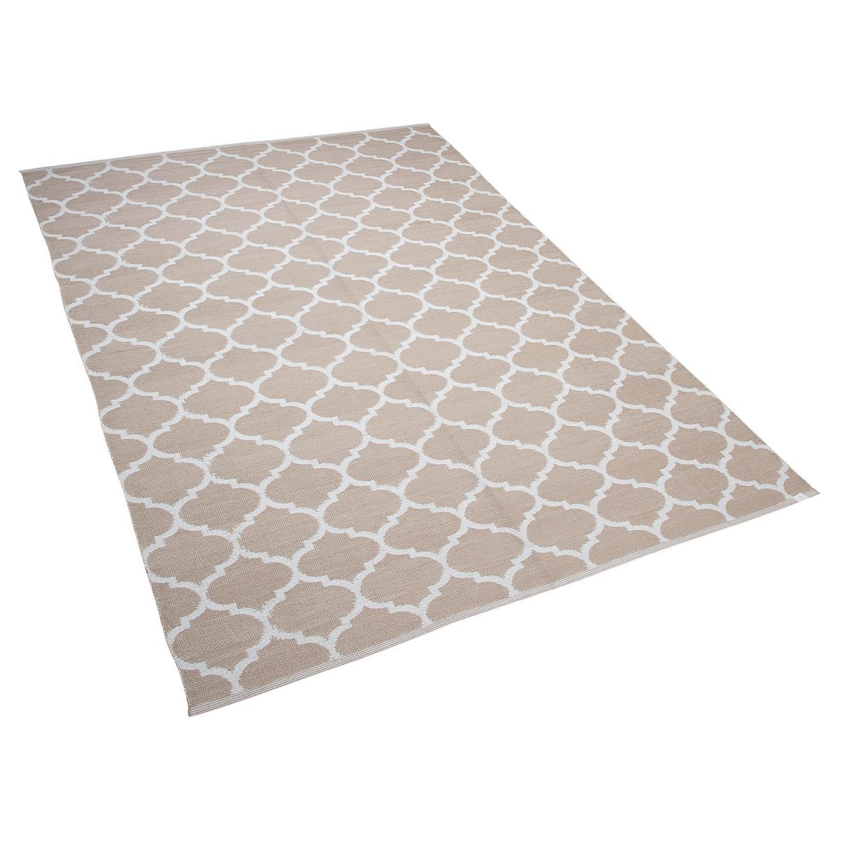 KURZFLOR-OUTDOOR-TEPPICH Aksu 200/140 cm - Weiß, Kunststoff (140/200cm) - Beliani