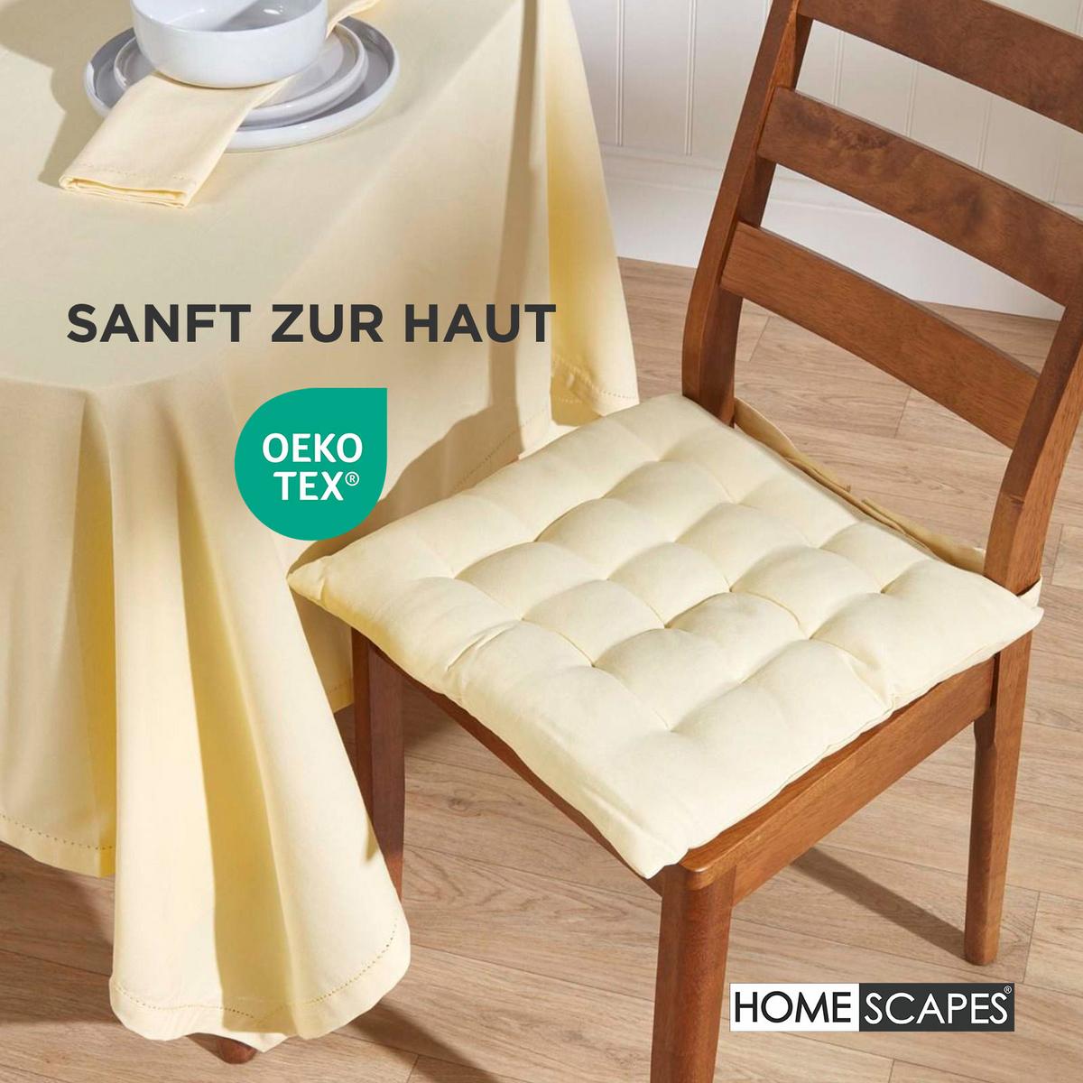 STUHLKISSEN creme 40/40/6,5 cm - Creme, Textil (40/40/6.5cm) - Homescapes