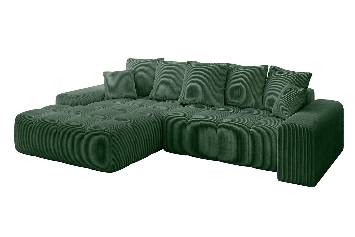 ECKSOFA Ottomane Links ENSI-L - 267x164x69 cm Grün - Grün, Holzwerkstoff/Kunststoff (267/164cm) - ALTDECOR