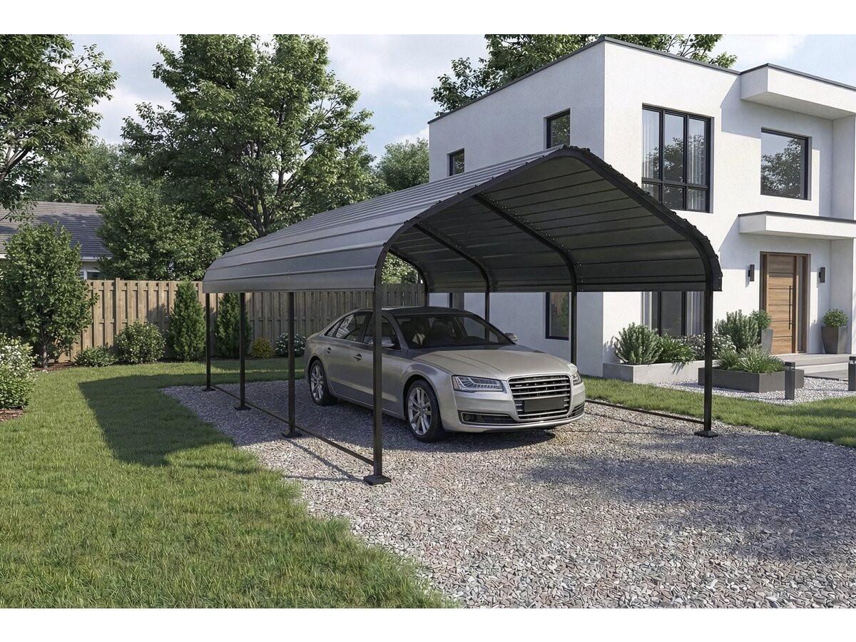 CARPORT AUTO phoenix Grau - Grau, Holz (450/265/300cm) - Habitat Garten
