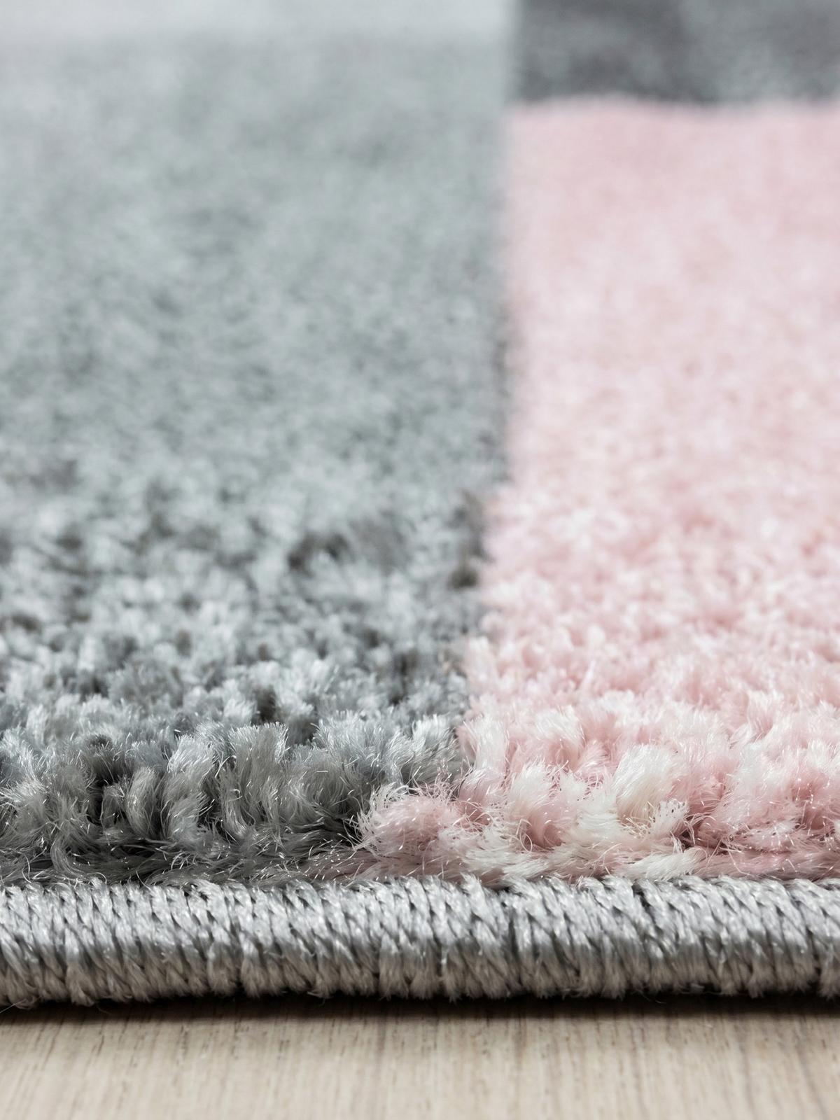 TEPPICH Kurzflor SOLDA in Rosa, kariert, 80 x 250 cm - Rosa, Textil (80/250cm) - KADIMA DESIGN