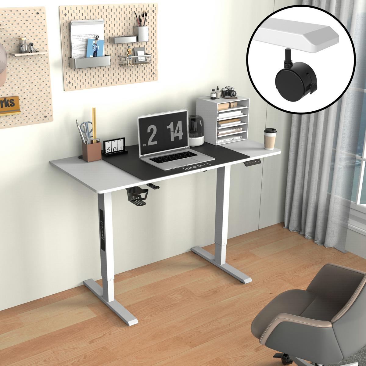 VERSTELLBARER TISCH Stryn - Schwarz/Weiß, Holzwerkstoff/Metall (60/120/117cm) - pro.tec