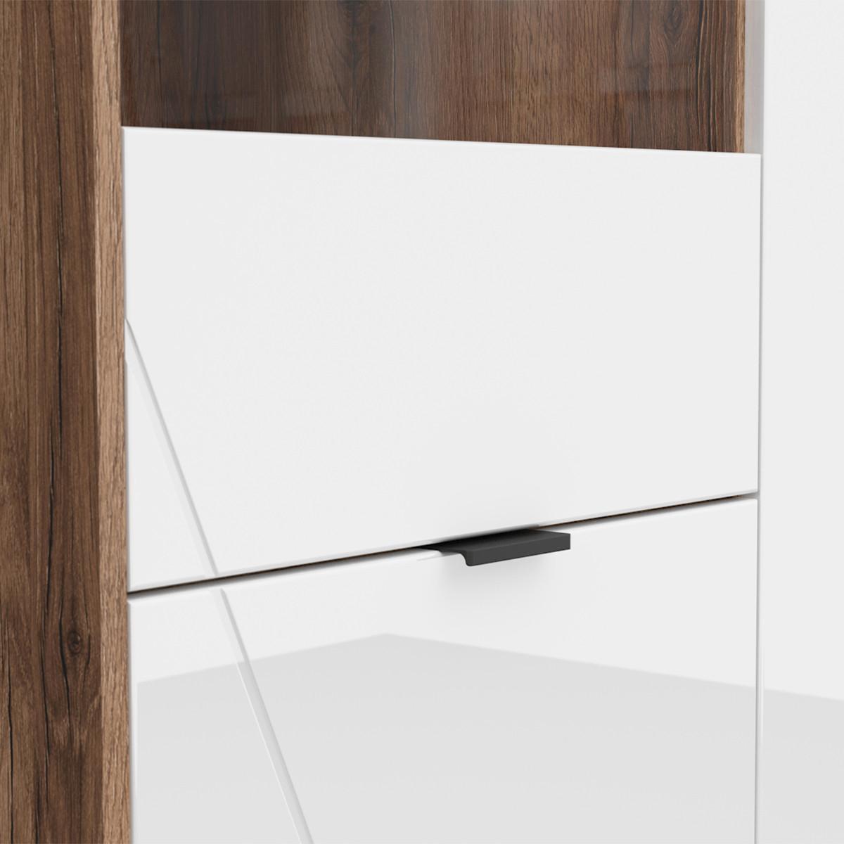 VITRINE Sven Weiß und Holz - Weiß, Holzwerkstoff (94/157/43cm) - Petits-meubles