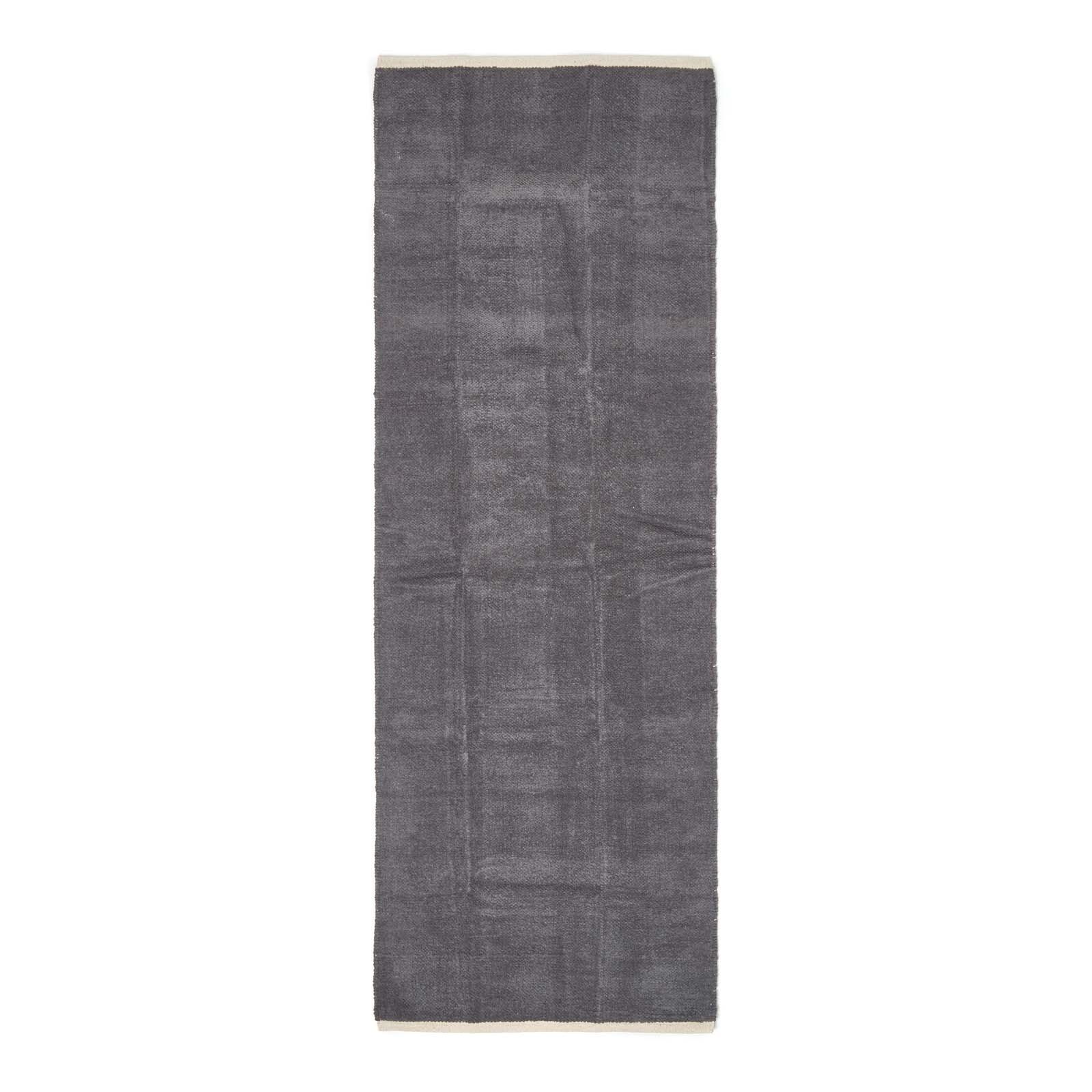 HANDWEBTEPPICH-LÄUFER Chenille 66/200 cm - Dunkelgrau, Textil (66/200cm) - Homescapes