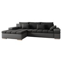 ECKSOFA Bangkok, Seite: Links - Dunkelgrau/Silberfarben, Holz/Textil (310/175cm) - MIRJAN24