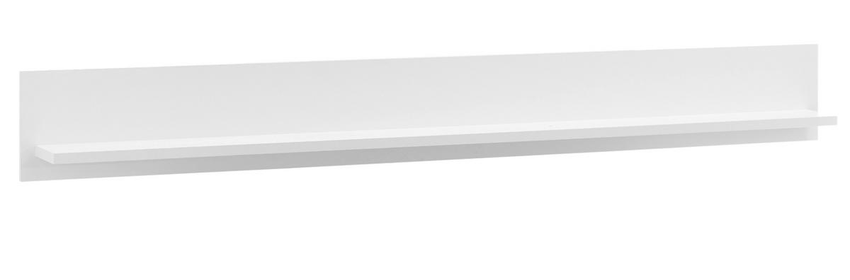 WANDBOARD weiß Hochglanz, Wandregal 184 cm - Weiß, Holzwerkstoff/Metall (184/22/15cm) - Furn.Design