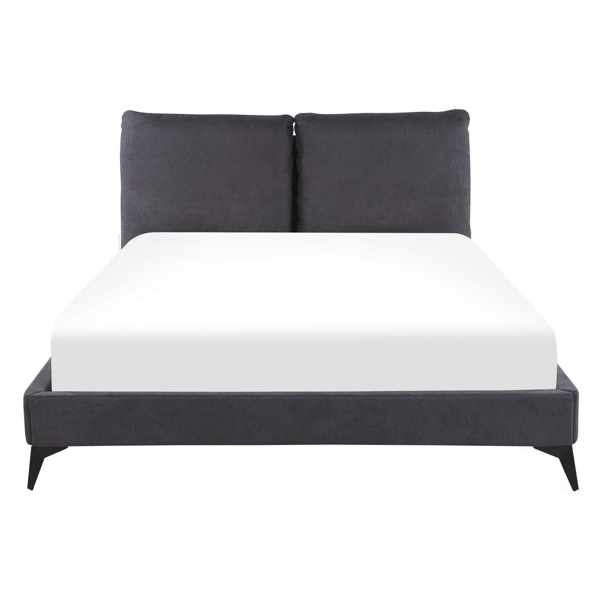POLSTERBETT 140/200cm Dunkelgrau Melle - Dunkelgrau, Textil (140/200cm) - Beliani