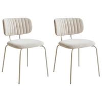 ESSZIMMERSTUHL 2er-Set Hellbeige Irins - Beige, Textil (48/76/50cm) - Beliani