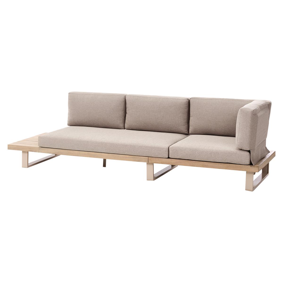 LOUNGEGARNITUR Beige Mykonos - Taupe/Braun, Holz - Beliani