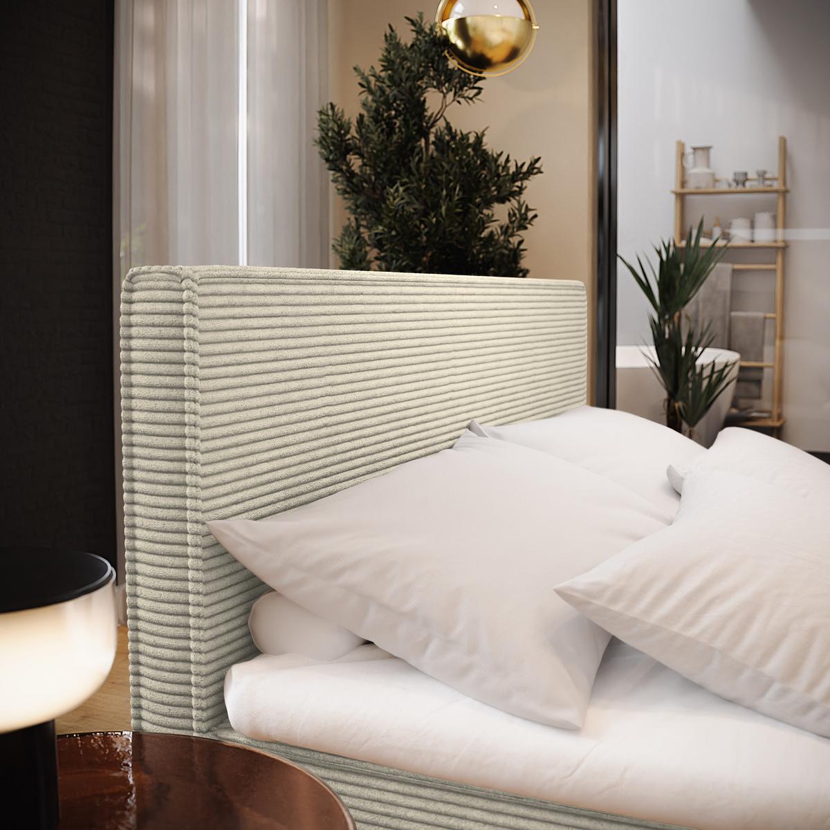 BOXBETT PELLIO 160x200 cm mit Matratze und Topper - Creme - Creme, Holz (160/200cm) - MASSENO