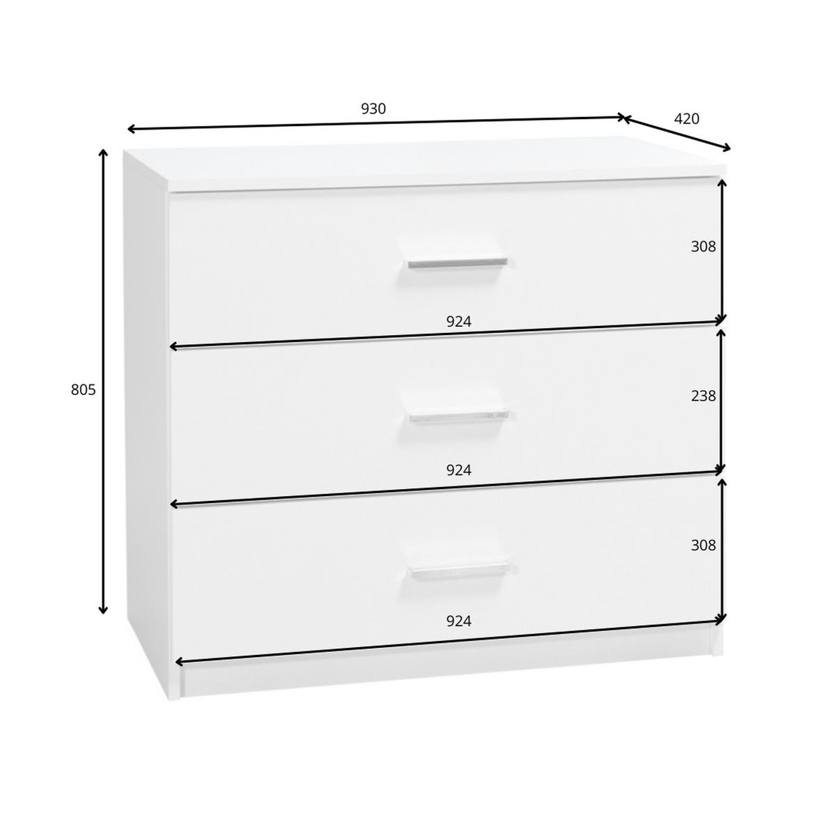 KOMMODE Weiß Hochglanz 93/80,5/42 - Weiß Hochglanz, Holzwerkstoff (93/81/42cm) - RAUMHIRSCH FURNITURE