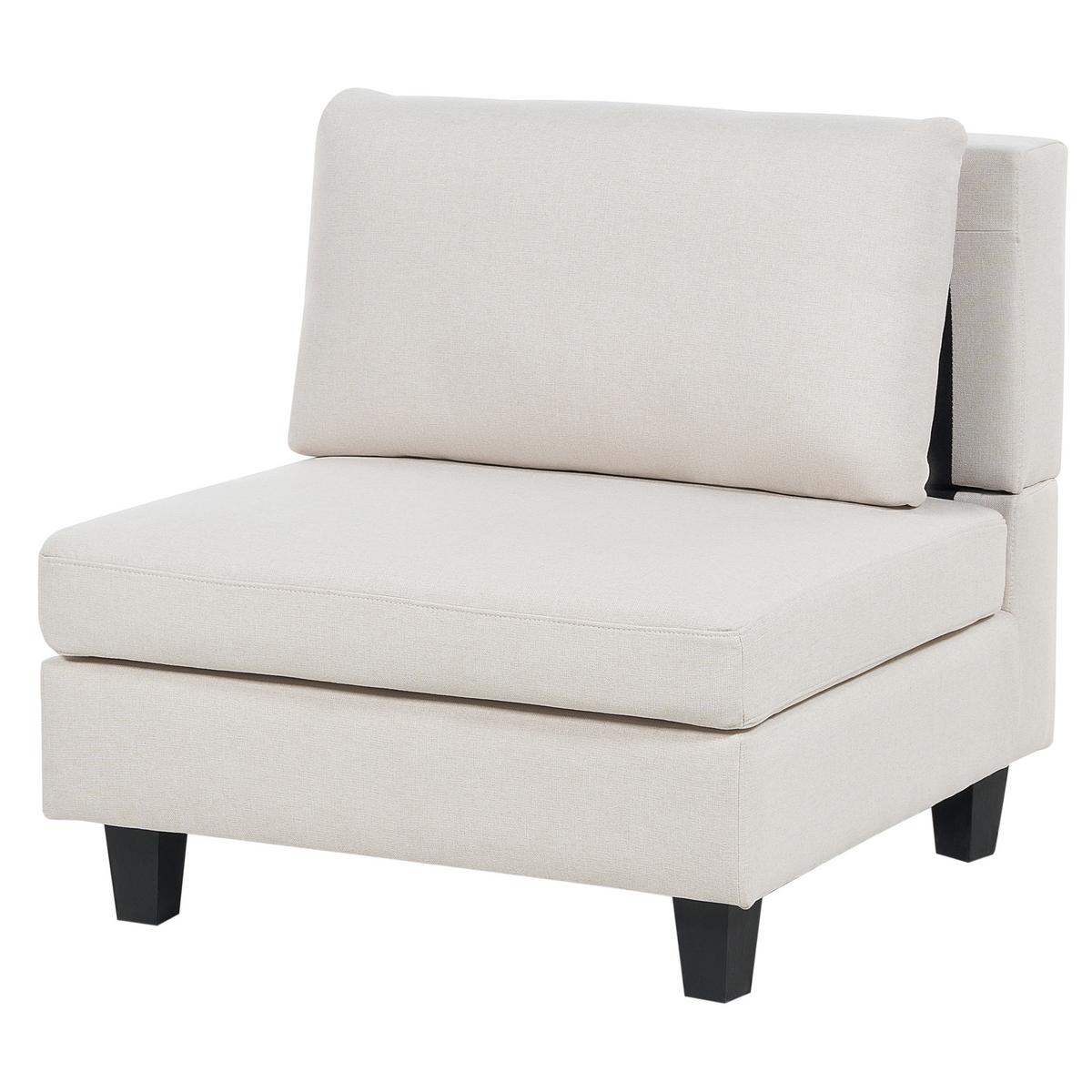 ECKFSOFA Modul 5-Sitzer linksseitig Hellbeige Stoff Unstad - Beige/Schwarz, Textil (228/228cm) - Beliani