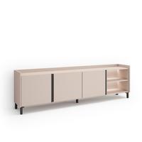 LOWBOARD, Beige, 207/35/61cm, mit Beinen - Beige, Holzwerkstoff (207/61/35cm) - Skraut Home
