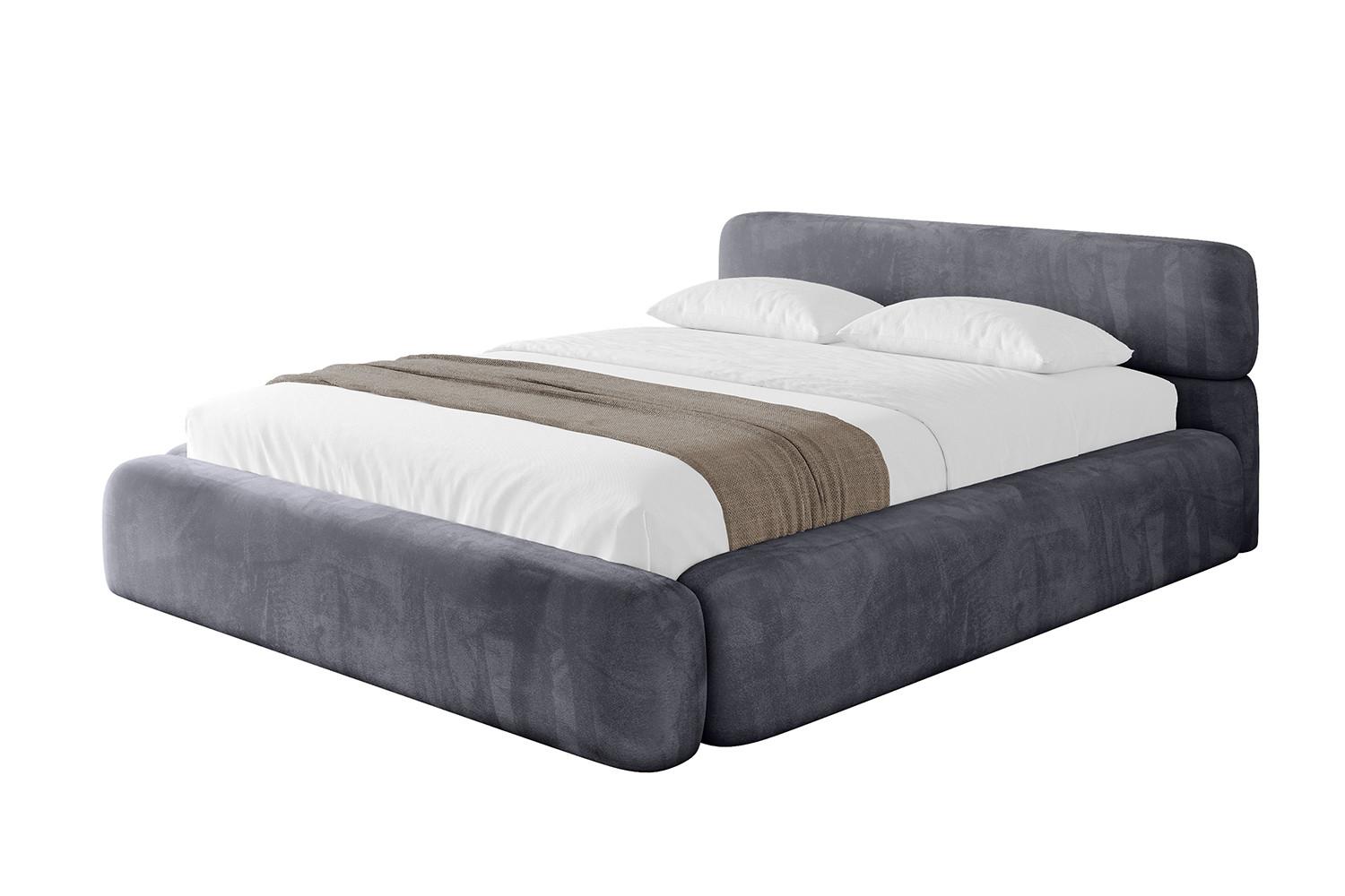 POLSTERBETT mit Bettkasten und Lattenrost, Boxbett ohne Matratze - ENORA-V1 180x200 Dunkelgrau - Dunkelgrau, Holzwerkstoff/Textil (180/200cm) - ALTDECOR