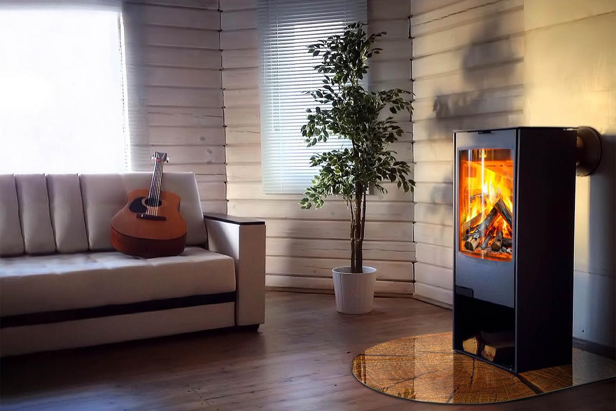 GLASPLATTE für Kamin 100x100 cm - Orange, Glas (100/100/0.4cm) - TULUP