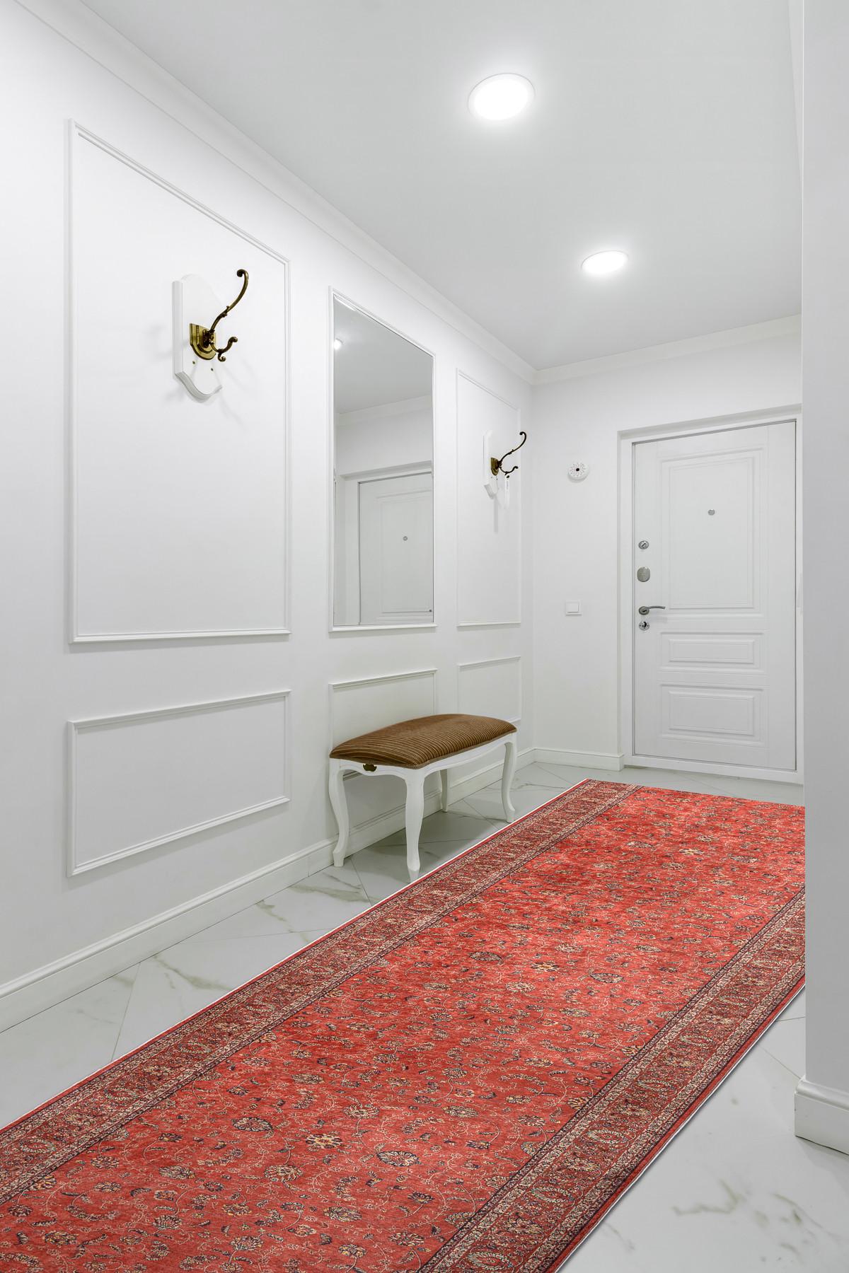LÄUFER Antirutsch LOTUS 80/190 cm - Rot, Textil (80/190cm) - rugsX