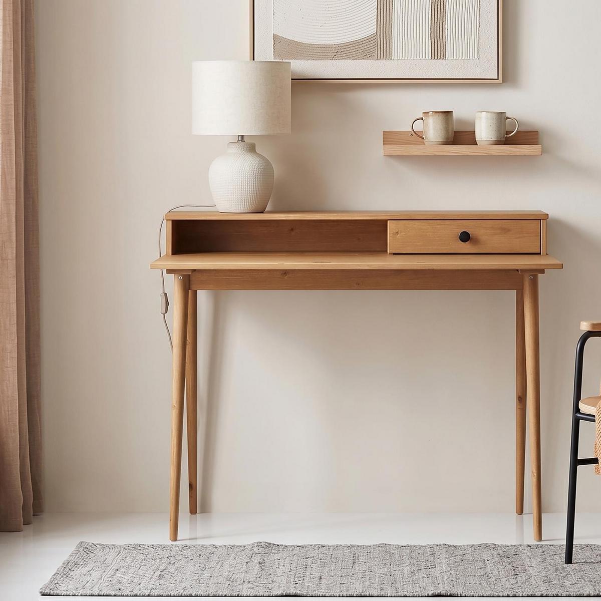 SCHREIBTISCH MALINA - Braun, Holz (54/100/86cm) - IDIMEX